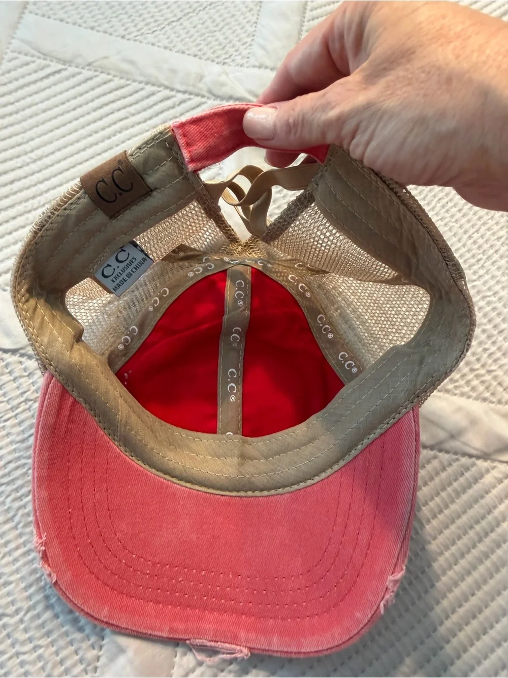 Happy Camper Baseball Cap NWT Distressed & Cute